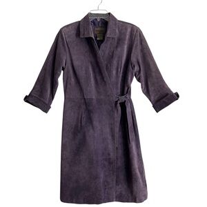 Brandon Thomas Dusty Purple Suede Leather Dress 12